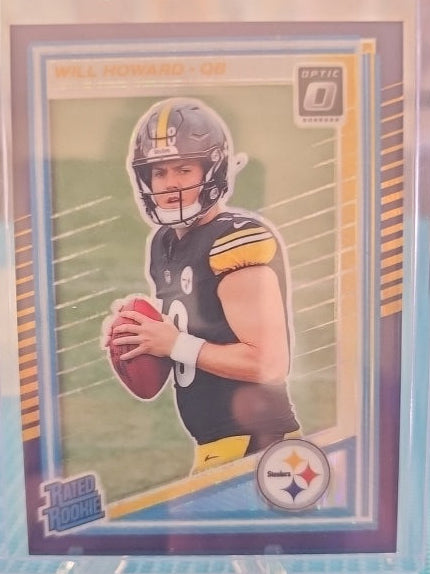 2025 Panini Donruss Optic - Rated Rookie Will Howard #233 Blue Hyper Prizm (RC)