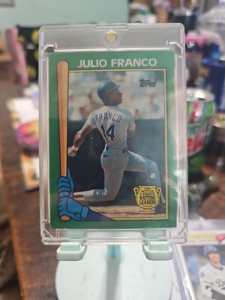 Julio Franco Texas Rangers 1990 Topps Active Career Batting Leaders