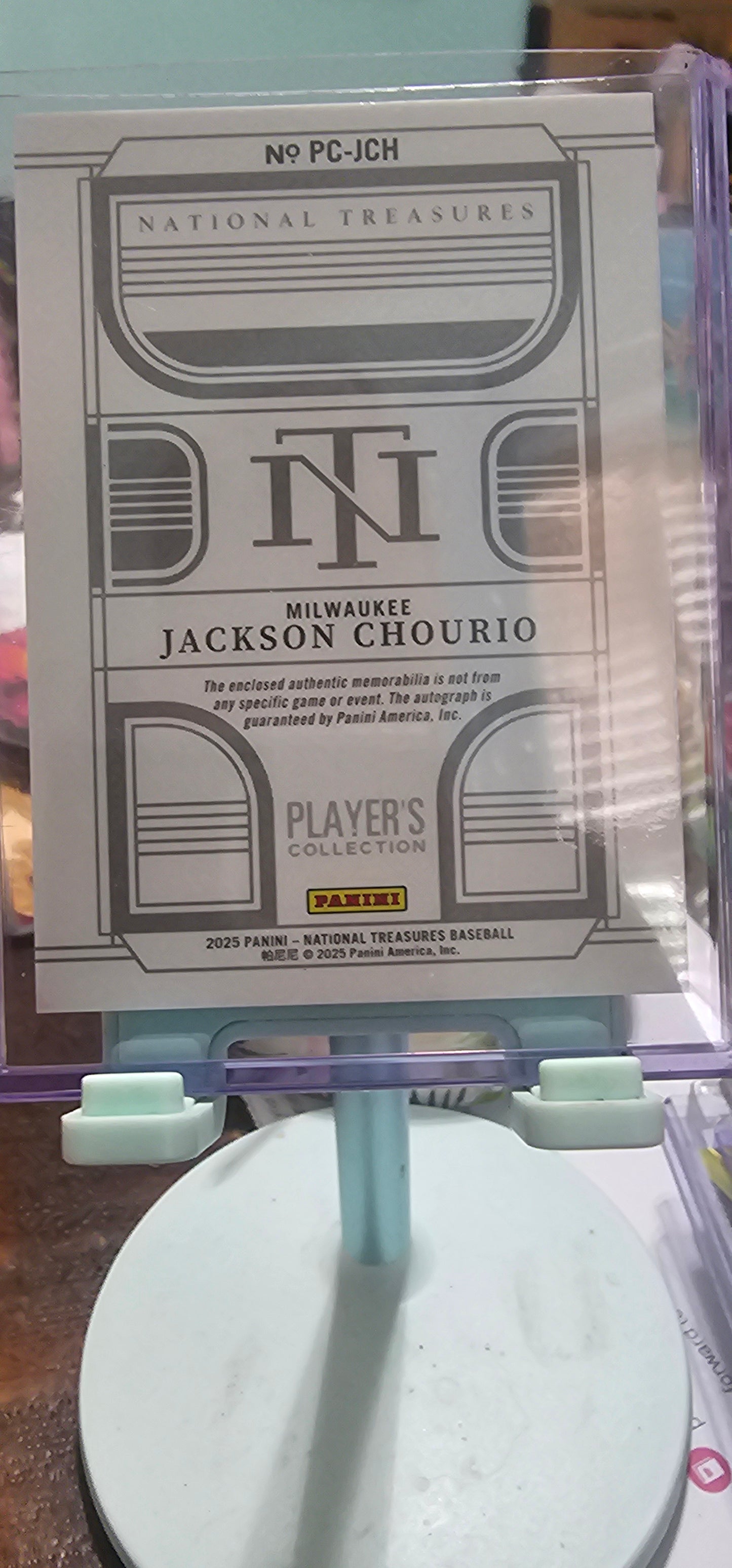 Jackson Chourio Players Collection Auto 05/99 2025 Panini National Treasures