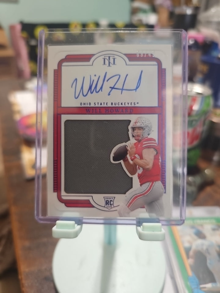 2025 National Treasures Collegiate - Will Howard - Rookie Patch Auto /49 - OSU