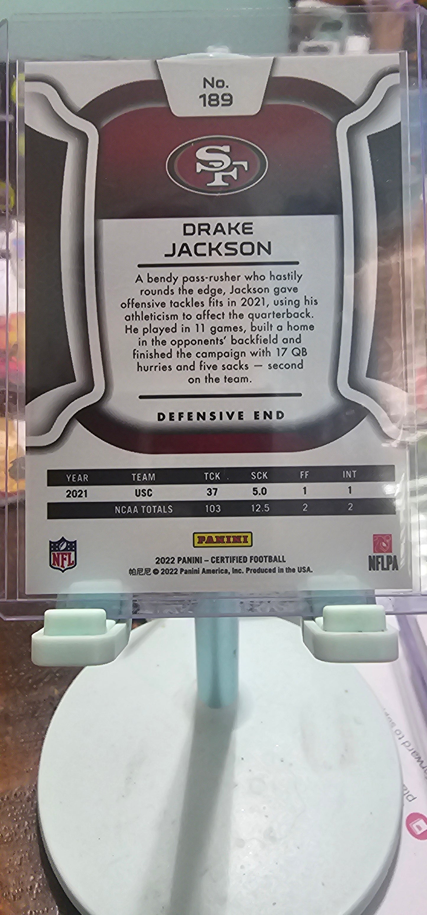 2022 Certified Rookies Mirror Bronze /25 Drake Jackson #189 Rookie RC