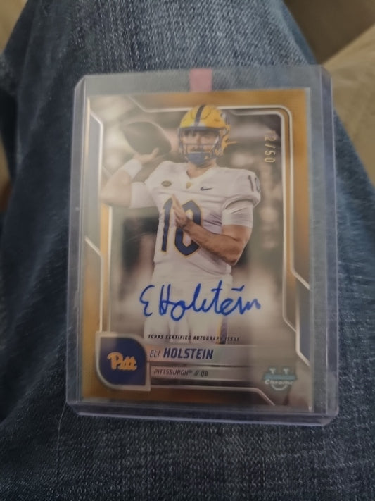 2025 Bowman Chrome U #BCA-EHO Eli Holstein Auto Pittsburgh /50 GOLD